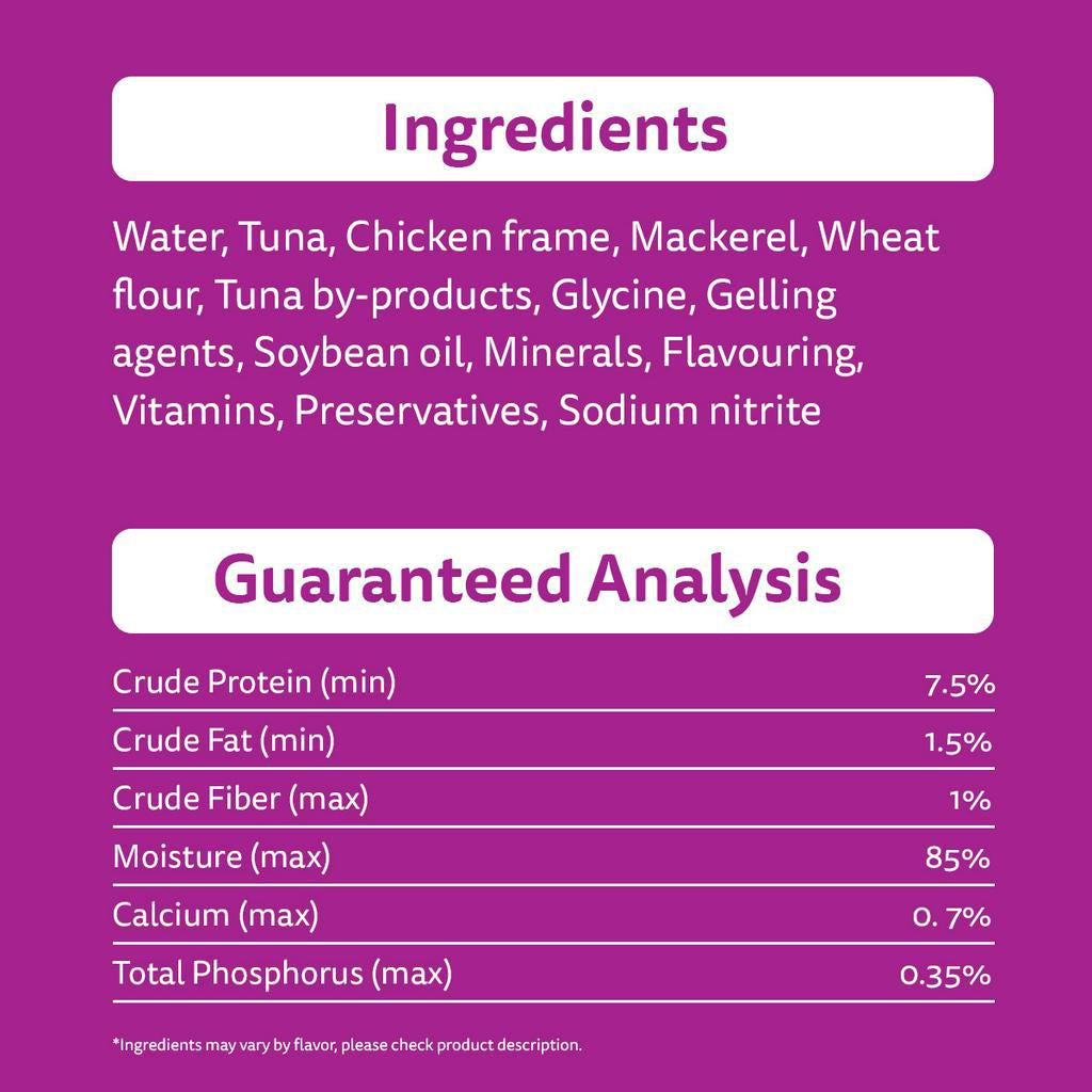Whiskas Cat Wet Food Pouch - Tuna Flavor (12-pack) ,80g & Ocean Fish Flavor (12-pack),80g. Wet Food For Cats