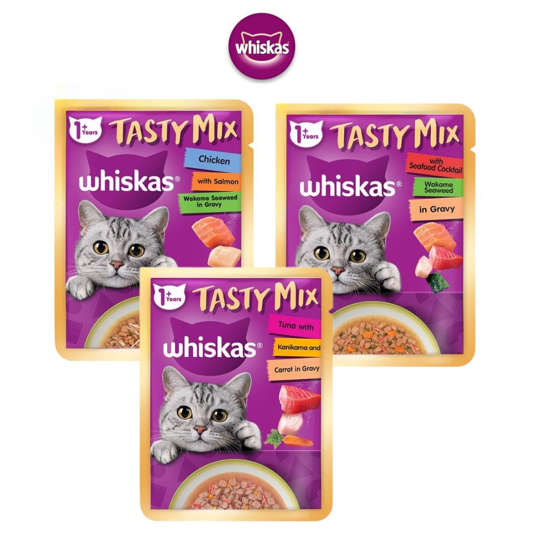 Whiskas Tasty Mix Wet Cat Food in Gravy (14 Pack x 70g)