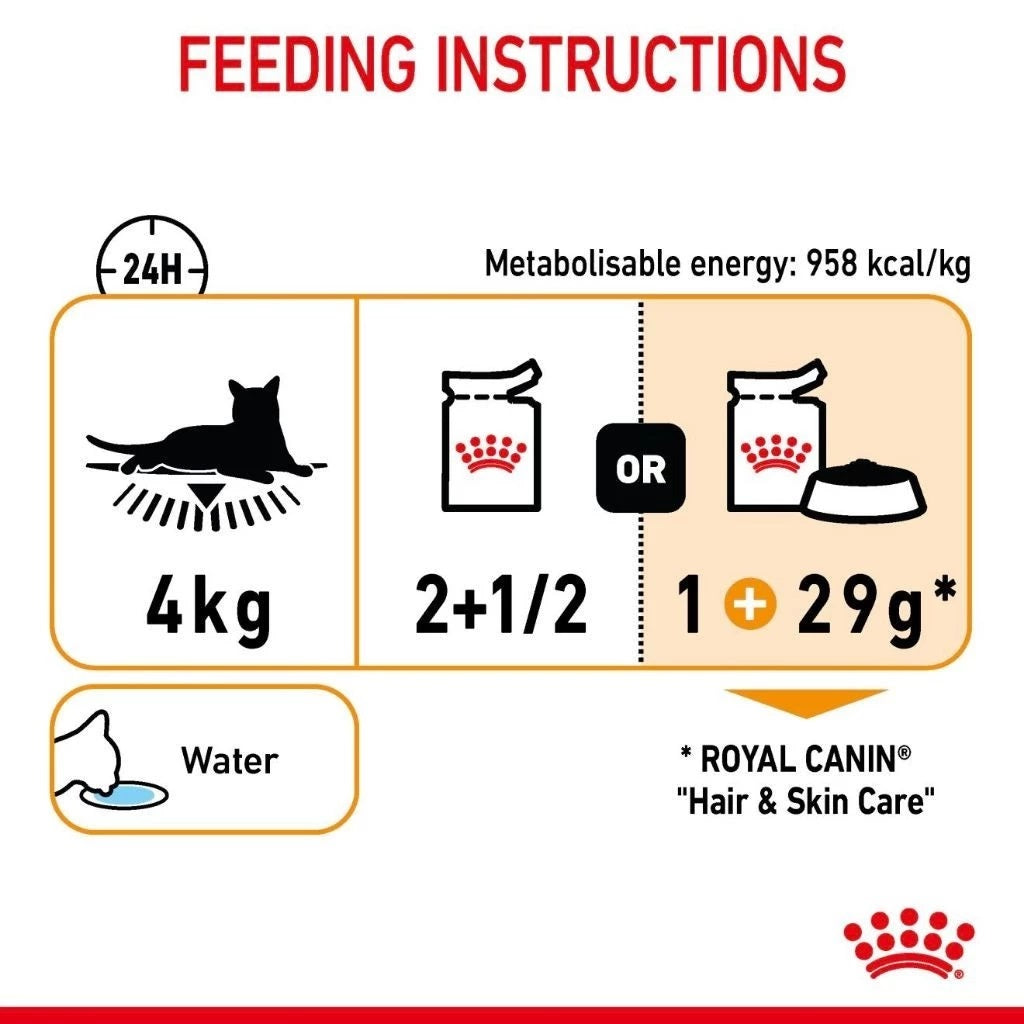 Royal Canin Hair & Skin Gravy (85g x 12 ) Adult Wet Cat Food