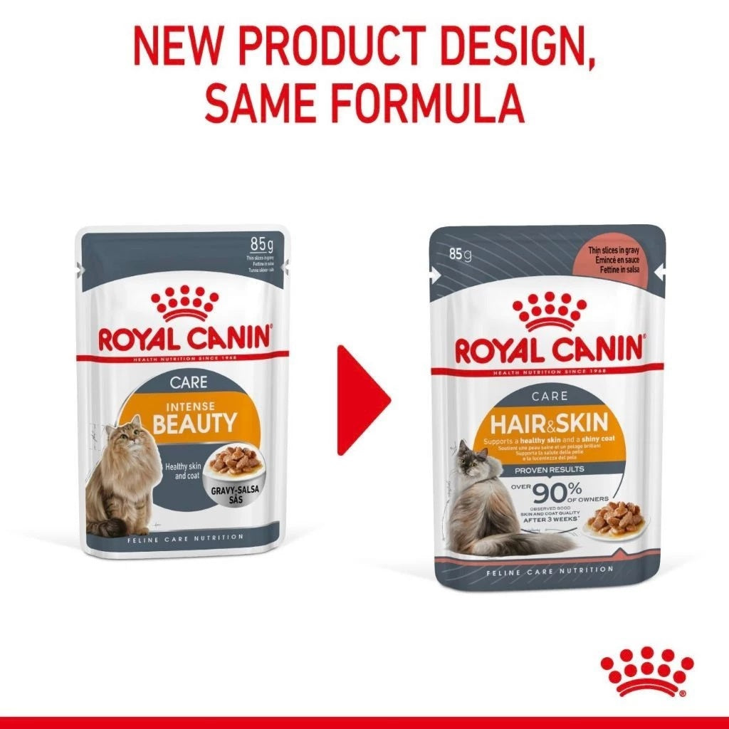 Royal Canin Hair & Skin Gravy (85g x 12 ) Adult Wet Cat Food