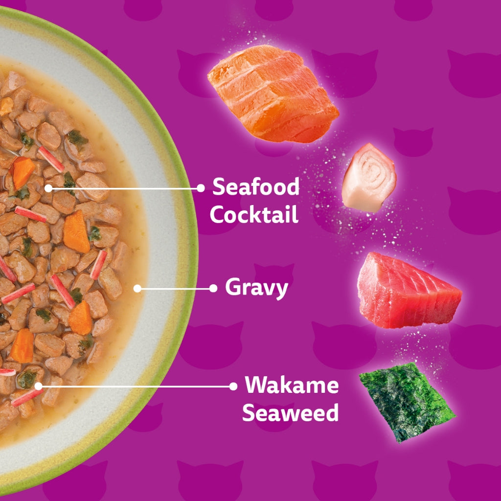 Whiskas Tasty Mix Wet Cat Food in Gravy (14 Pack x 70g)