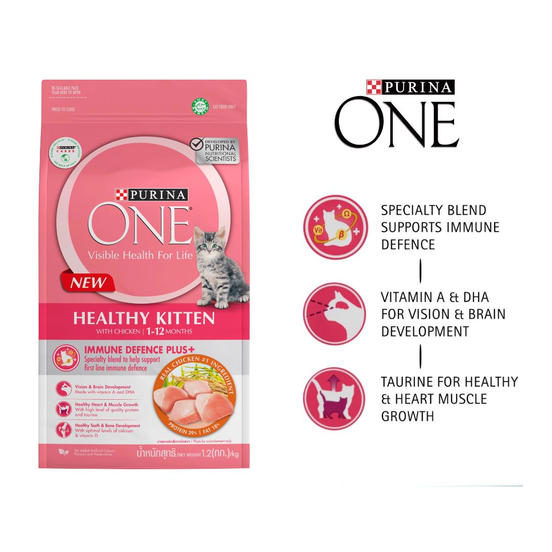 PURINA ONE Adult Dry Cat Food Healthy Kitten 1.2kg