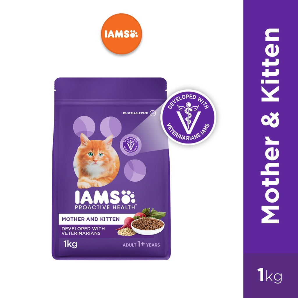 IAMS Premium Cat Dry Food Mother and Kitten in Chicken Flavor 1KG/3KG