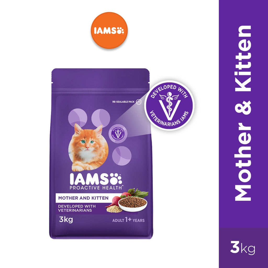 IAMS Premium Cat Dry Food Mother and Kitten in Chicken Flavor 1KG/3KG