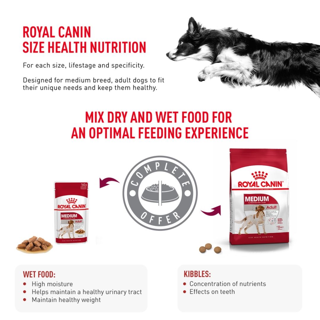 Royal Canin Medium Adult (4kg) Dry Dog Kibble Food