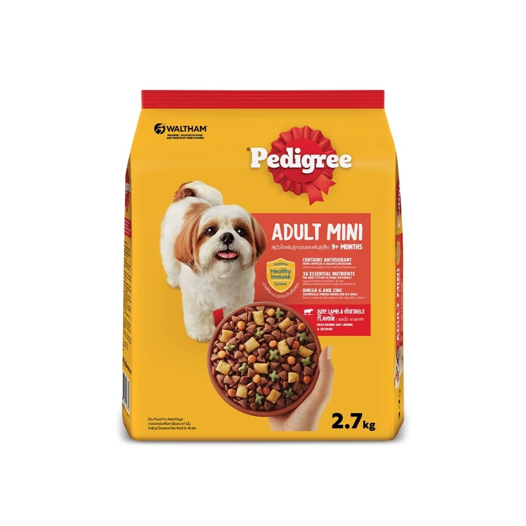 PEDIGREE Dog Dry Food Mini Small Breed in Beef Lamb Vegetable Flavor 2.7kg